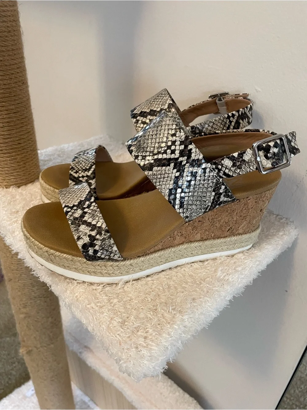 Dolce Vita Snake-Print Espadrille Platform Sandals - Tan/Brown